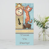 Party-Zeit-Katzen-Einladung - Gewohnheit Einladung (Stehend Vorderseite)