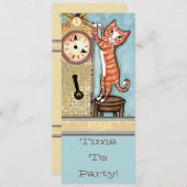 Party-Zeit-Katzen-Einladung - Gewohnheit Einladung (Vorne/Hinten)