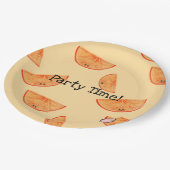 Party Zeit! Kawaii Orange Paper Tellers Pappteller (Schrägansicht)