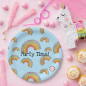 Party Zeit! Kawaii Watercolor Rainbow Pappteller (Party)