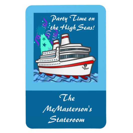 Party-Zeit-Kreuzfahrtschiff Stateroom Türmarker Magnet (Vertikal)