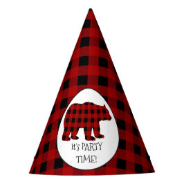 Party Zeit Lumberjack Bärenmuster Papier Hut Partyhütchen