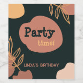 Party Zeit modern Weinetikett (Einzelnes Label)