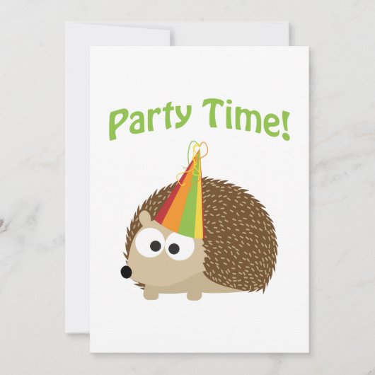 Party Zeit! Party Einladung der Igel (Vorderseite)