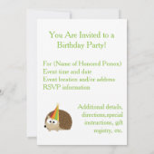 Party Zeit! Party Einladung der Igel (Rückseite)