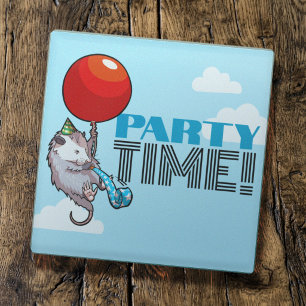 PARTY ZEIT! Party Possum Lustiges Schwimmendes Opo Glasuntersetzer