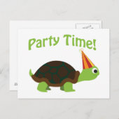 Party Zeit! Schildkröte Einladungspostkarte (Vorne/Hinten)
