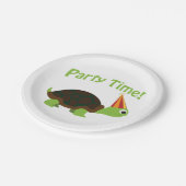 Party Zeit! Schildkröte Pappteller (Schrägansicht)