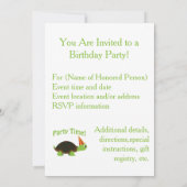 Party-Zeit! Schildkröte-Party Einladung (Rückseite)