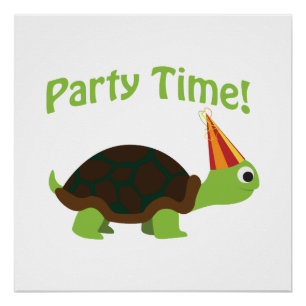 Party Zeit! Schildkröte Poster