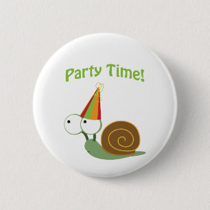 Party Zeit! Schnecke Button