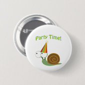 Party Zeit! Schnecke Button (Vorne & Hinten)