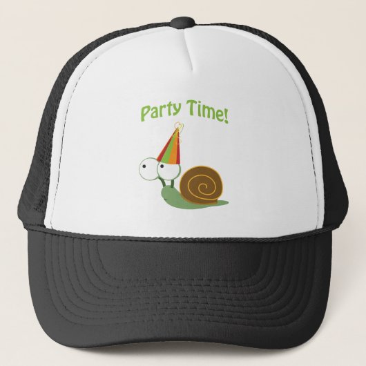 Party Zeit! Schnecke Truckerkappe (Vorderseite)