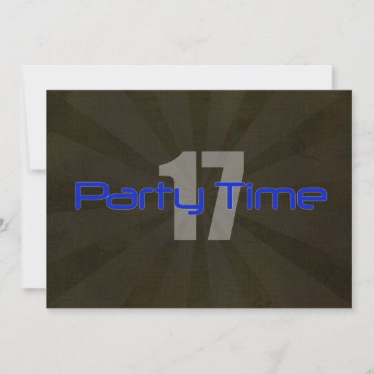 Party-Zeit-Schwarz-grauer Jungen-17. Einladung (Vorderseite)