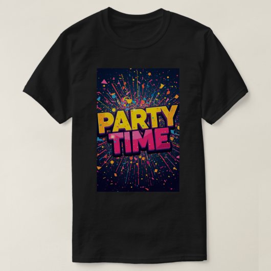 Party Zeit. T-Shirt (Design vorne)