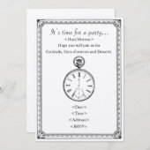 Party "Zeit und Uhr" Einladung (Vorne/Hinten)
