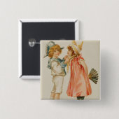 Party-Zeit, Weihnachtspostkarte Button (Vorne & Hinten)