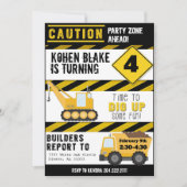 Party-Zone-Bau Truck Einladung (Vorderseite)