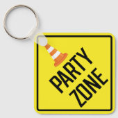 Party Zone Metal Square Schlüsselanhänger (Vorderseite)