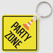 Party Zone Metal Square Schlüsselanhänger (Rückseite)