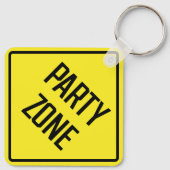 Party Zone Metal Square Schlüsselanhänger (Rückseite)