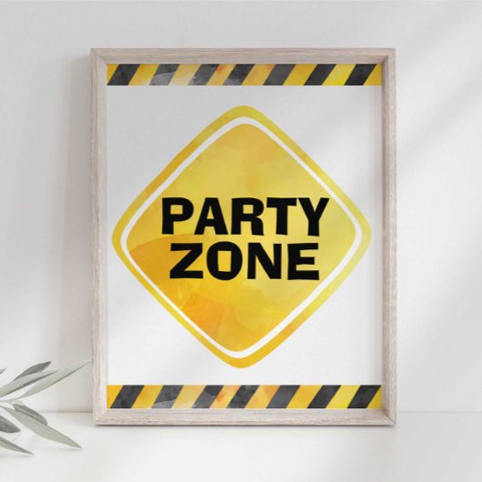Party-Zone-Zeichen für den Bau von LKW Poster