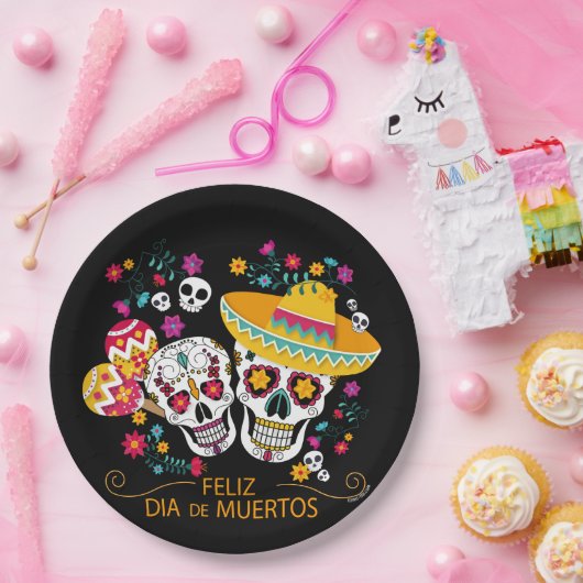 Party Zuckerkulturen und Blume Pappteller (Party)