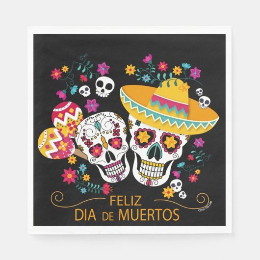 Party Zuckerkulturen und Blume Serviette (Vorderseite)