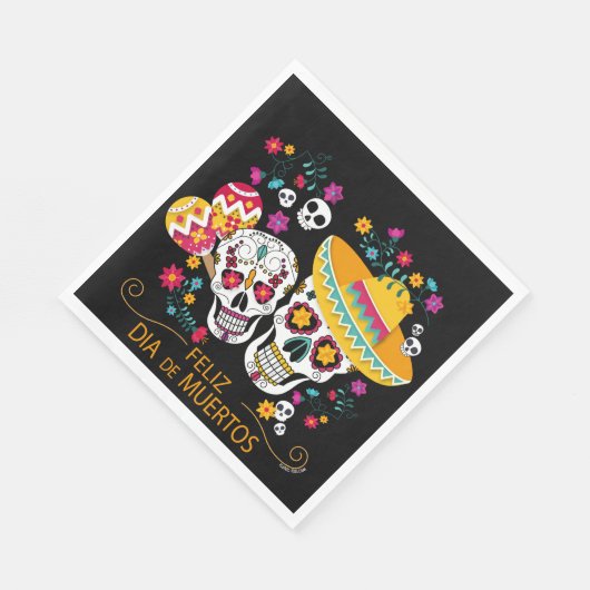 Party Zuckerkulturen und Blume Serviette (Ecke)