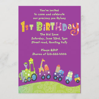 Party-Zug-1. Geburtstags-glückliche Party Einladung