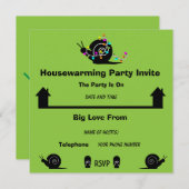 Party | Zuhause bewegen | Funny Invite Ankündigung (Vorne/Hinten)
