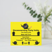 Party | Zuhause bewegen | Funny Invite Ankündigungspostkarte (Stehend Vorderseite)