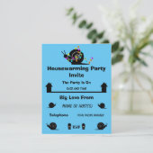 Party | Zuhause bewegen | Funny Invite RSVP Karte (Stehend Vorderseite)