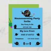 Party | Zuhause bewegen | Funny Invite RSVP Karte (Vorne/Hinten)
