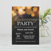 Party Zuhause Sweet Zuhause Gold Glitzer Einladung (Stehend Vorderseite)