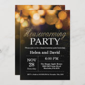 Party Zuhause Sweet Zuhause Gold Glitzer Einladung (Vorne/Hinten)