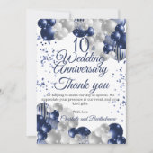 Party zum 10. Hochzeitstag Dankeskarte (Vorderseite)