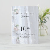 Party zum 10. Hochzeitstag, Vintage Spitze Einladung (Stehend Vorderseite)