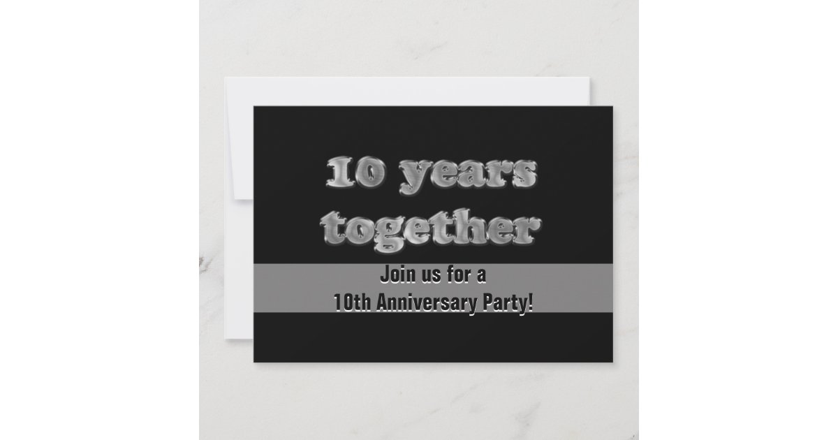 Party zum 10. Jahrestag 10 Jahre zusammen Einladung Zazzle.de