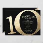 Party zum 10. Jahrestag Einladung (Vorne/Hinten)