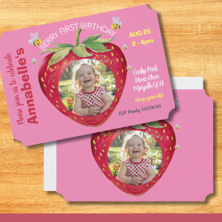 Party zum 1. Geburtstag Eintrittskarte Sweet Eins  Einladung