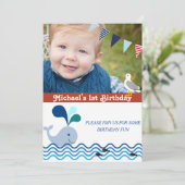 Party zum 1. Geburtstag, Nautische Einladung (Stehend Vorderseite)