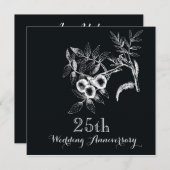 Party zum 25. Hochzeitstag Einladung (Vorne/Hinten)