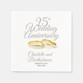 Party zum 25. Hochzeitstag Serviette (Vorderseite)