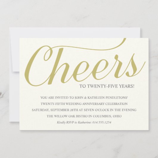 Party zum 25-jährigen Hochzeitstag Einladung (Vorderseite)