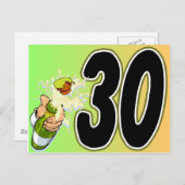 Party zum 30. Geburtstag Einladungspostkarte (Vorne/Hinten)