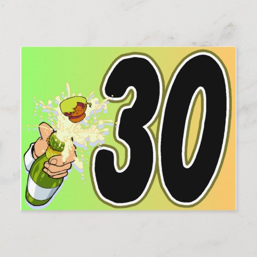 Party zum 30. Geburtstag Einladungspostkarte (Vorderseite)