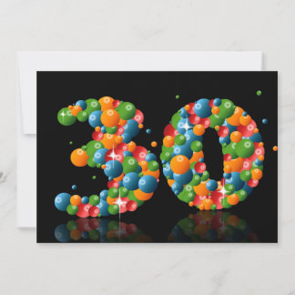 Party zum 30. Geburtstag, mit Blasen und Bälle Einladung