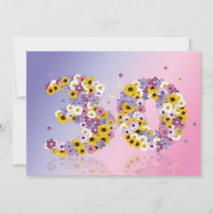 Party zum 30. Geburtstag mit Blumenbriefen Einladung