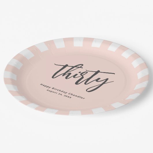 Party zum 30. Geburtstag Pappteller (Schrägansicht)